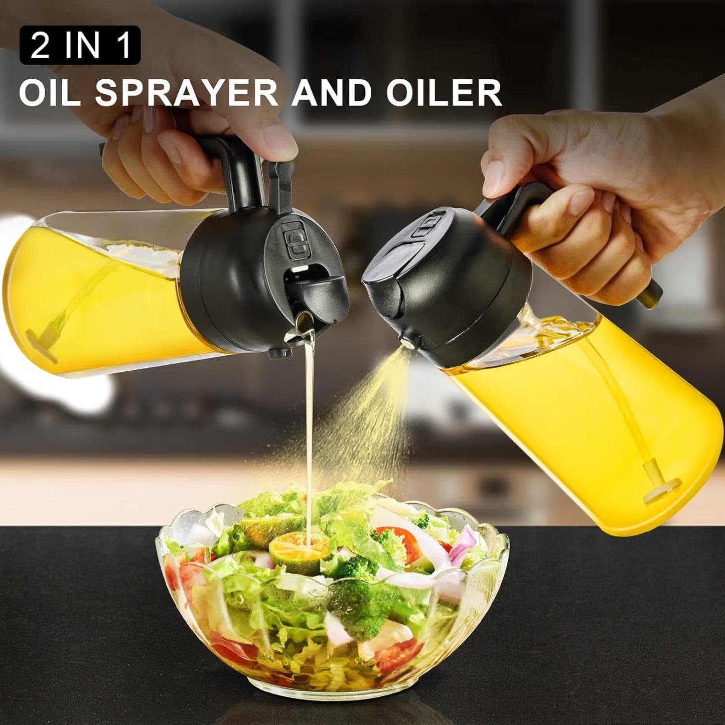 2-in-1 Oil Sprayer and Dispenser Bottle