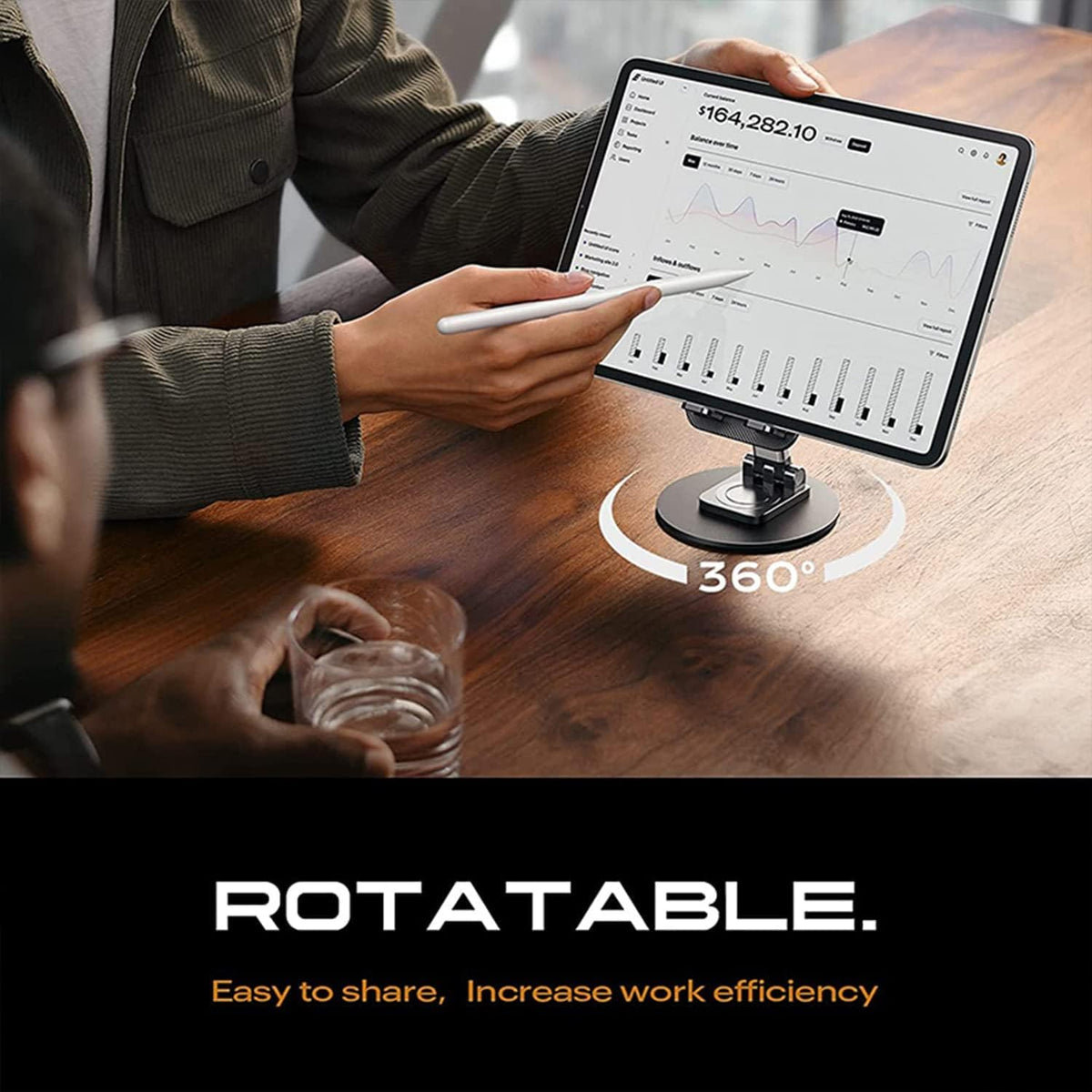 Rotatable Foldable Mobile & Tablet Stand side view